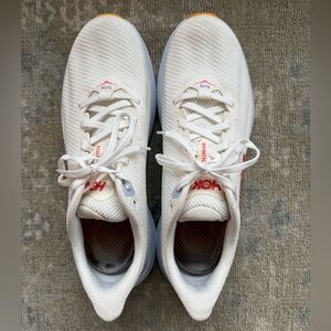 Hoka One One Women's White SOLIMAR Running Shoes with Coral Accents